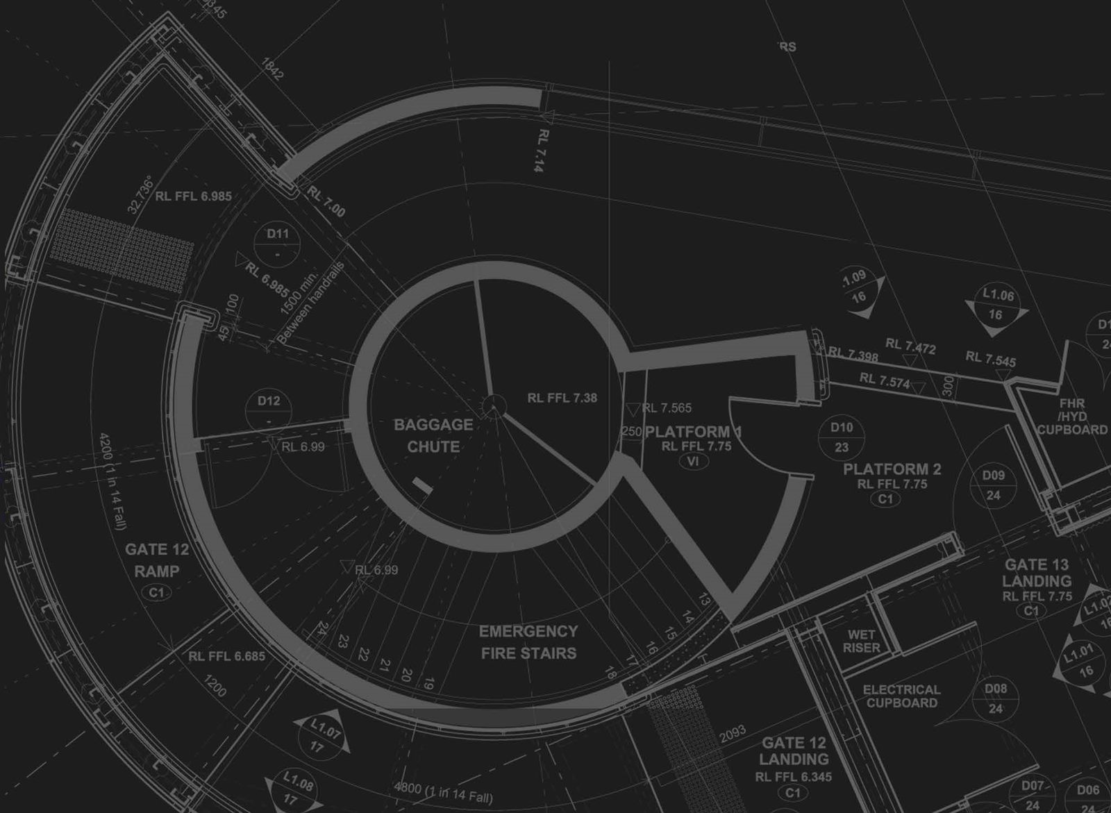 Architectural floor plan detail